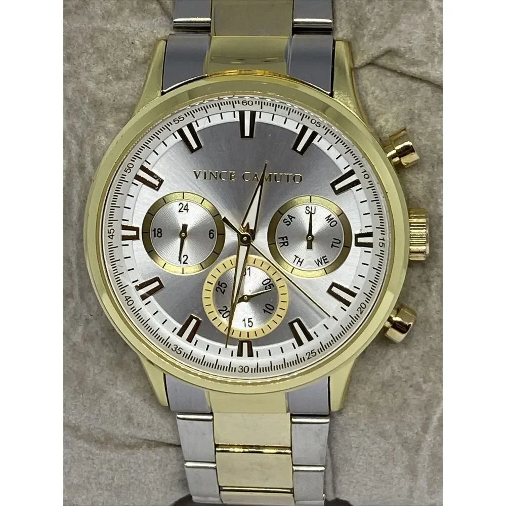 Vince Camuto VC1116TT Unisex Two - Tone Stainless Steel Analog Dial Watch JK34